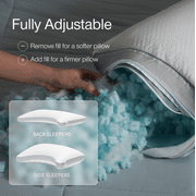 Coop Sleep Goods Eden Cool+ Crescent Pillow, Queen, Cooling Gel, Neck & Side Support