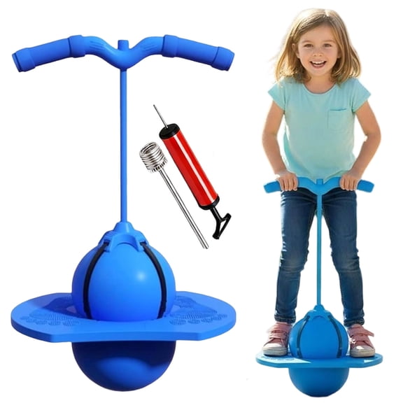 Balance Jumping Ball, Pogo Jumper with Handle & Pump, Non-Slip Footpads, Safe Fun for Kids & Adults