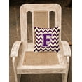 thumbnail image 2 of Letter F Chevron Purple and Gold Fabric Decorative Pillow, 2 of 2
