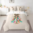 thumbnail image 2 of Manfei Chic Christmas Tree Bedding Comforter Set 7pcs, Vintage Artwork King Bedding Sets, Fashion Leopard Print Bowknot Reversible Bed Sheets, Breathable Home Decor, 2 of 7