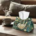 thumbnail image 4 of SEANATIVE Sloth Tissue Box Cover Floral Farmhouse Tissue Box Cover Rectangle PU Leather Tissue Box Holder for Bathroom House Tissue Box Cover Organizer for Kitchen, Bedroom, Office Desk, Nightstand, 4 of 7