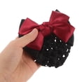 thumbnail image 4 of Miangastore 3 Pcs Filet à Cheveux Élastique avec Nœud Papillon pour Femmes Filles Rouge, 4 of 8