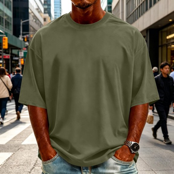 VgaVtl Big and Tall Men's Tshirt Short Sleeve Summer Cotton Casual Mens Clothes Regular Everyday Plain Basic
