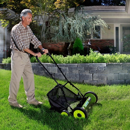 Sun Joe MJ501M Manual Reel Mower w Grass Catcher 18 inch Walmart