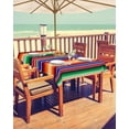 thumbnail image 2 of Outdoor Tablecloth with Umbrella Hole and Zipper Mexican Serape Colorful Stripes Rectangle Tablecloths 60x102 Table Cloths Salsa Stripes Vertical Lines Patio Table Cover for Outdoor Tables Garden, 2 of 6