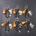 thumbnail image 3 of HEVIRGO Chinese Zodiac Animal Year Symbol Peach Wood Keychain Alloy Key Ring Bag Decor,Rabbit*, 3 of 10