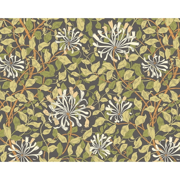 Brewster Origin Murals Honeysuckle Olive Wall Mural