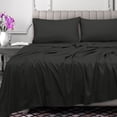 thumbnail image 3 of Royale Linens 300 Thread Count 100% Long Staple Combed Cotton Flat Sheet - Super Soft - Top Sheets - Full Flat Sheet Sold Separately - Breathable, Cool & Crisp Percale Sheets Only (Full, Black), 3 of 10
