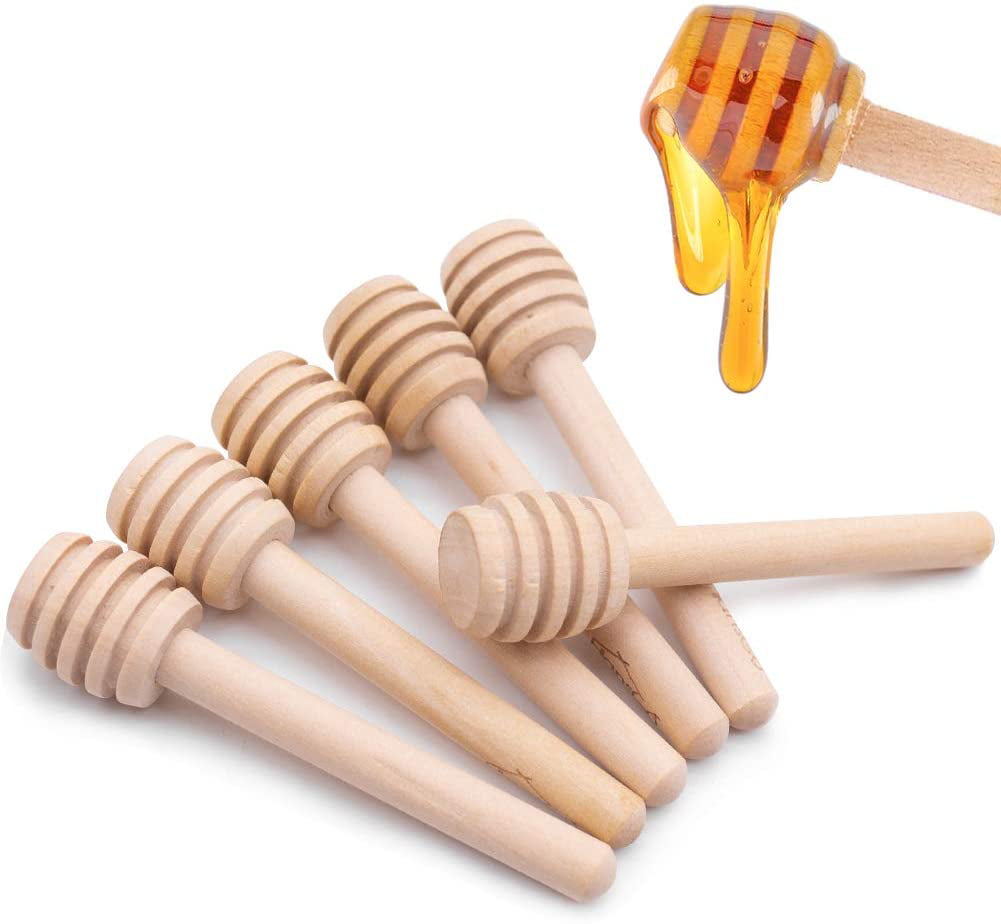 24 Pack Wooden Honey Dipper Sticks Honey Stir Sticks Honey Stirrer Honey Spoon for Honey Jars or Pot Dispense Drizzle Honey #1 