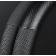 thumbnail image 4 of Funda de volante de microfibra de cuero, universal, 38 cm, antideslizante, transpirable, suave y duradera, accesorio para coche (negro), 4 of 5