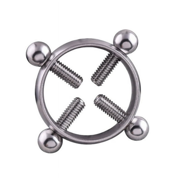 DESIGNICE 1 Pcs Round Non-Piercing Nipple Ring Body Piercing Jewelry Fake Piercing Surgical Steel