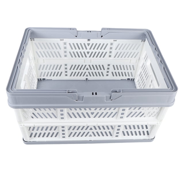 Reusable Plastic Grocery Shopping Baskets, Foldable Storage Crates With Handles For Kitchen Pantry Bathroom