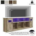 thumbnail image 6 of ChVans 95" Farmhouse TV Stand for 90/100"TV with LED Lights & Power Outlets, Large Entertainment Center w/2 Barn Doors Storage Cabinet & 6 Semi-Open Compartments for Living Room, Grey, 6 of 9
