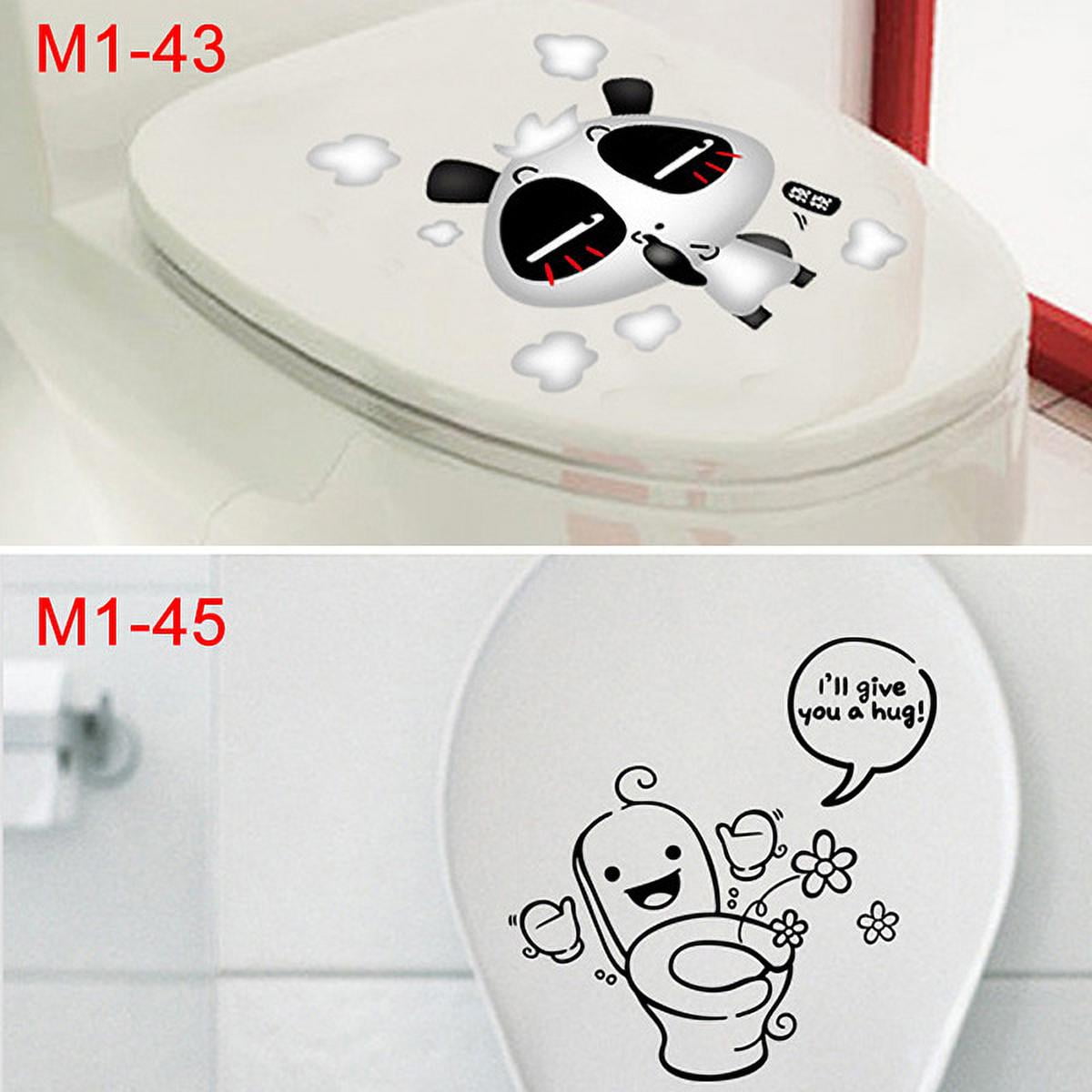 Funny Waterproof Removable Toilet Lid Wall Stickers Poster Home Bathroom Decor 