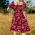 thumbnail image 5 of White Music Notes Dress Musician Vintage Dresses Summer Simple Casual Dress Graphic Clothing Large Size, 5 of 7