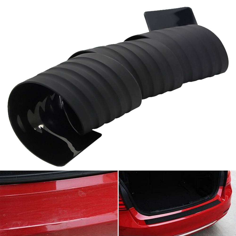 1pcs Car Rear Bumper Sill Protector Soft Plate Rubber Back Door Boot Cover Guard 