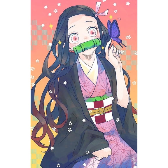 Diamond Painting Kits for Adults,5D Full Round Diamond Diamond Art Kit, Large Dots Diamond Painting for Beginners, DIY Beads for Home Wall Decor, Demon Slayer 12x16inch