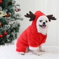 thumbnail image 1 of Traje navideño para perros Disfraz de reno para perros Sudaderas con capucha de lana cálida Jersey navideño para perros Mascotas Traje navideño para perros pequeños y medianos Gatos, 1 of 5