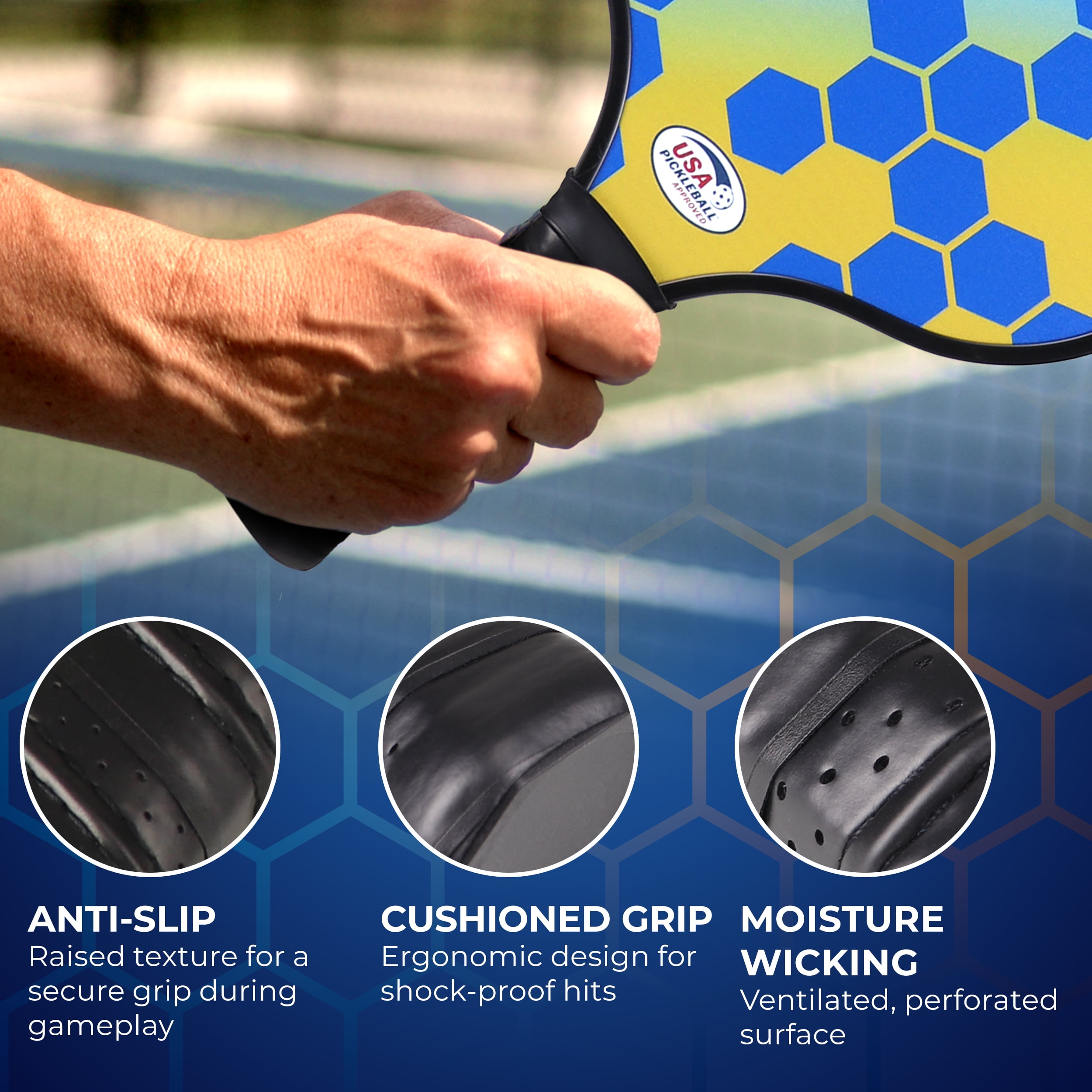 TKG Sports 14mm Carbon Fiber Pickleball Set with Bag - 2 USAPA Pickleball Paddles, 2 Indoor and 2 Outdoor Pickleball Balls, 2 Cooling Towels - Pickleball Rackets for Adults and Teens