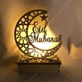 thumbnail image 2 of GOOHOCHY Luces LED decorativas de madera con forma de luna, luz nocturna artesanal Eid, lámpara de Ramadán Mubarak, 2 of 8