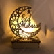 thumbnail image 2 of GOOHOCHY Luces LED decorativas de madera con forma de luna, luz nocturna artesanal Eid, lámpara de Ramadán Mubarak, 2 of 8