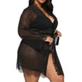 thumbnail image 3 of LilyLLL Plus Size Womens Kimono Dressing Nightgown See Through Lingerie Sleepwear Robe Pjs, 3 of 3