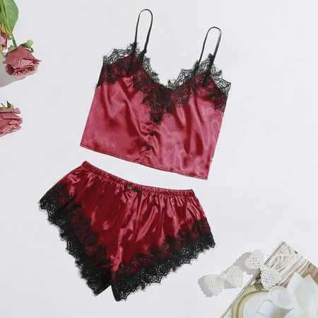 

Ichuanyi Sleepwear Clearance Women New Lace Lingerie Silk Sling Underwear Sleepwear Pajama Sets