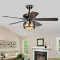 thumbnail image 4 of Nettle 3-Light Shaded Glass and Crystal 5-Blade 52-Inch Pear Black Ceiling Fan, 4 of 4