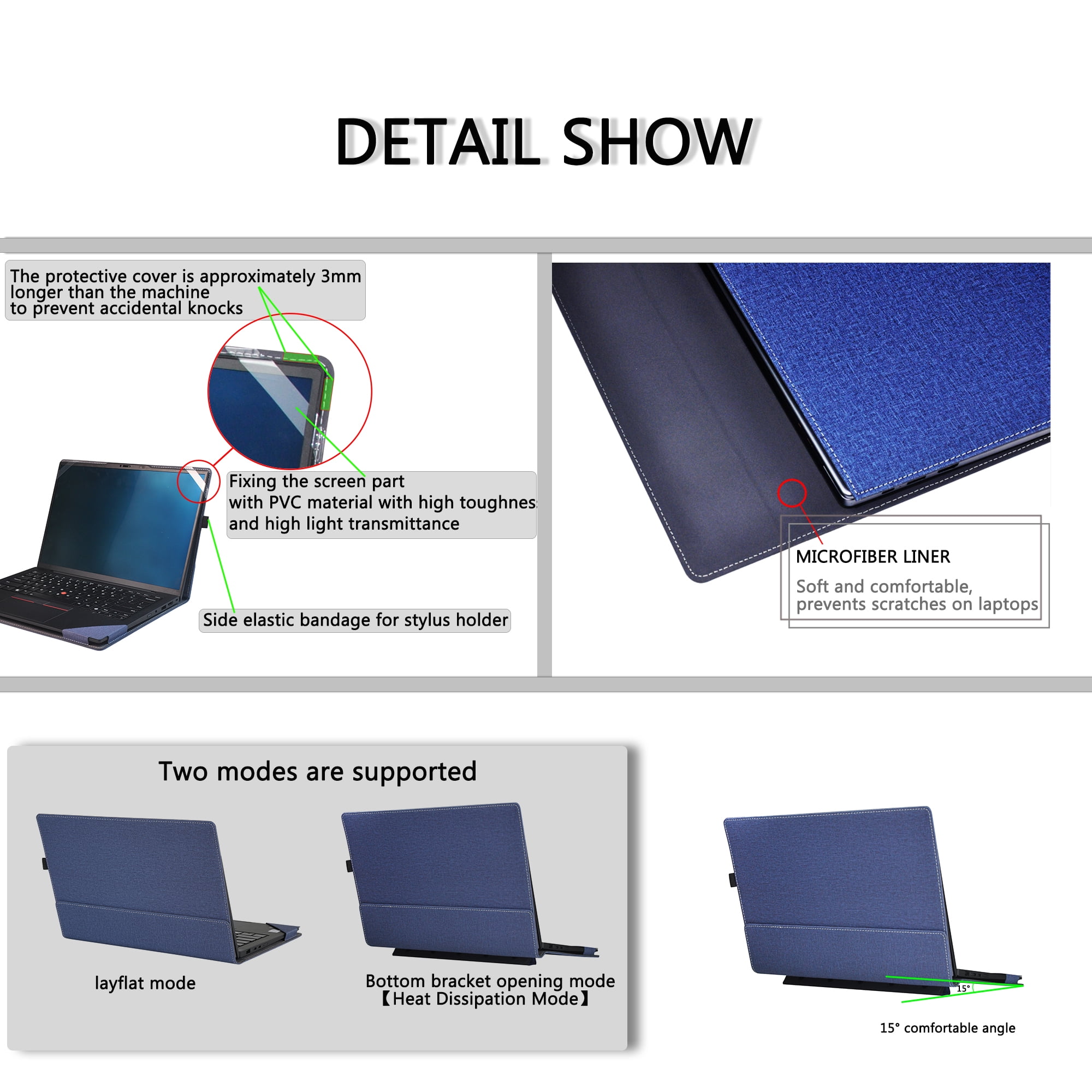 Laptop Cover Case for Lenovo Yoga Slim 7 14AKP10 /14ILL10 & Sleeve for Yoga Slim 7i Aura Edition 14 inch Gen 10, PU Leather Protective Bag with Foldable Cooling Bracket