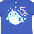 thumbnail image 4 of Inktastic Happy 5th Birthday with Cute Narwhal Stars and Bubbles Boys or Girls Toddler T-Shirt, 4 of 5