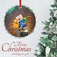 thumbnail image 3 of Adventure Time Christmas Round Ornament Glass Circular Pendant Smooth Hanging Decoration for Home, Office & Christmas Tree, 3 of 8