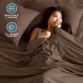 thumbnail image 4 of Bare Home Luxury Bed Sheet Set - Premium 1800 Collection - 7 Piece - Split King, Cocoa, 4 of 9