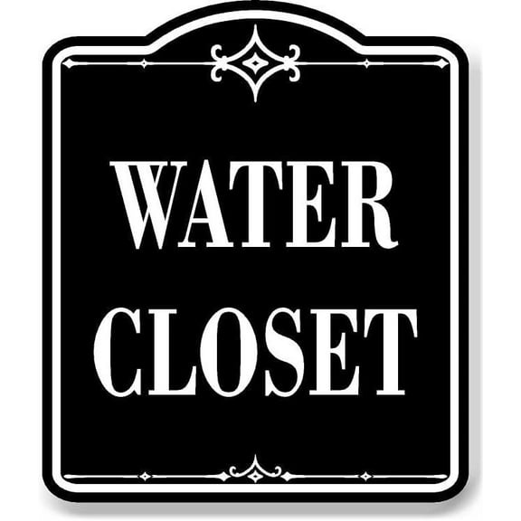 Water Closet BLACK Aluminum Composite Sign, 20"x24"