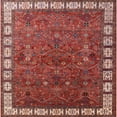 thumbnail image 1 of Ahgly Company Machine Washable Indoor Square Industrial Modern Red Area Rugs, 4' Square, 1 of 7