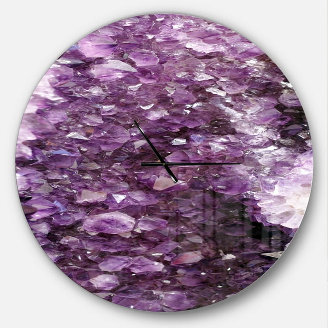 Designart 'Purple Precious Stones ' Modern wall clock