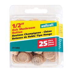 

2PC Wolfcraft Wolfcraft - 3111405 - Round Oak Button Plug 1/2 in. Dia. x 3/8 in. L - 1/Pack Natural