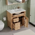 thumbnail image 2 of Euroco 30" Bathroom Vanity with Sink, Wood Vanity Cabinet with Flip-Out Drawer, 2 Soft-Close Drawers, 1 Soft-Close Door, Solid Wood & MDF, Elegant Wood Handles, 2 of 5