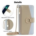 thumbnail image 3 of ELEHOLD for iPhone XS/X Leather Wallet Case with Card Slots Cash Pocket Zipper Purse Hidden Mirror,Luxury Crossbody Metal Chain Strap Wallet Case for Women Girls,blue, 3 of 8