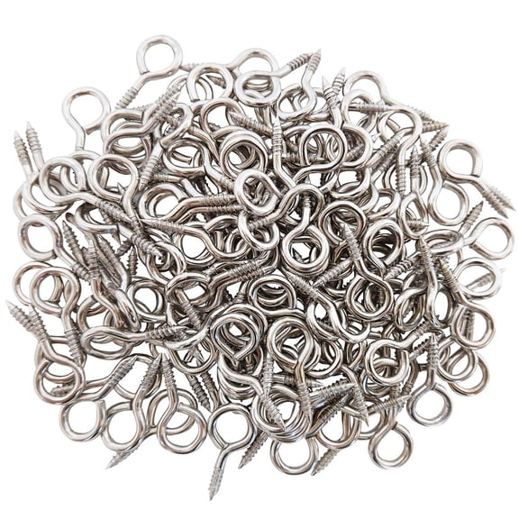 100PCS 1 inch Small Screw Eye Pins, Eyelets Screw Threaded Silver Clasps, Silver Zinc Plated Eyelet Hooks Silver 1 Inch Silver 1 Inch