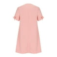 thumbnail image 4 of gbyLJF Mid Length Dress for Women Tummy Hide Dress Womens Cocktail Dress Casual Holiday Dress Pink L, 4 of 6