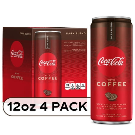 Coca-Cola Coffee Soda Pop, 12 fl oz, 4 Pack Cans