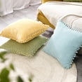 thumbnail image 3 of Nvzi Funda de cojín de 4 piezas. Clásica y atemporal, funda de almohada sencilla de color liso, que queda genial en cualquier cama. 45 x 45 cm (verde)., 3 of 5