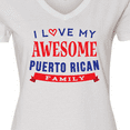 thumbnail image 4 of Inktastic Puerto Rico Love My Puerto Rican Family Women's V-Neck T-Shirt, 4 of 5