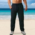 thumbnail image 2 of Zszcpp Summer Pants For Mens 2025 Spring Pinstripe Cotton Linen Active Relaxation Regular Sports Trousers Casual Trouser, 2 of 5