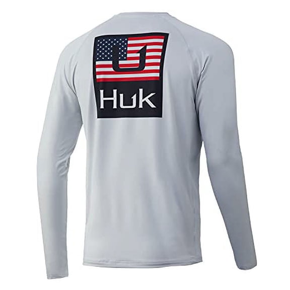 HUK Kids' Pursuit Long Sleeve Sun Protecting Fishing Shirt, Americana-Glacier, X-Small