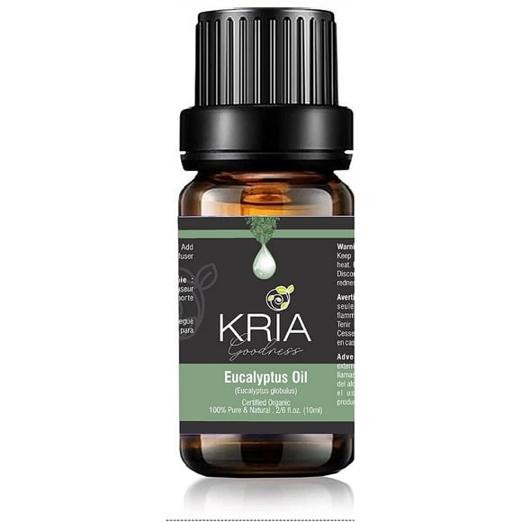 KRIAA Goodness Huile Essentielle d'Eucalyptus 10ml avec Compte-Gouttes