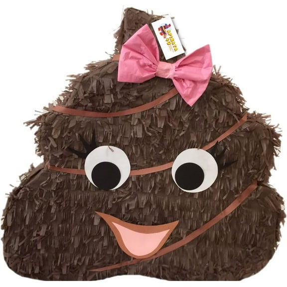 Poop Pinata with Pink Bow Poop Themed Birthday
