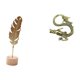 thumbnail image 1 of Escultura de hoja de hierro, estatua de hoja de metal, figura artística con base de madera, adorno de latón chino, ideal para regalar, decoración del, 1 of 8