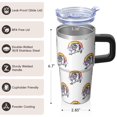 thumbnail image 3 of 20OZ Unicorn Travel Tumbler with Handle and Straw Double Wall Stainless Steel Cup Coffee Mug Keeps Drinks Cold Hot Perfect for Women Mom Friends as Birthday Christmas Thanksgiving Gifts, 3 of 6