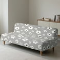 thumbnail image 2 of Xoenoiee Futon Cover Armless Sofa Covers Sofa Bed Covers Stretch Futon Couch Cover Sofa Slipcover Washable Furniture Protector, Daisy Flower Gray, 2 of 8